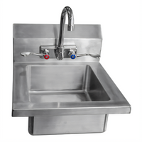 MixRite MRS-HS-14 14-Inch Wall-Mounted Stainless Steel Hand Sink with Faucet