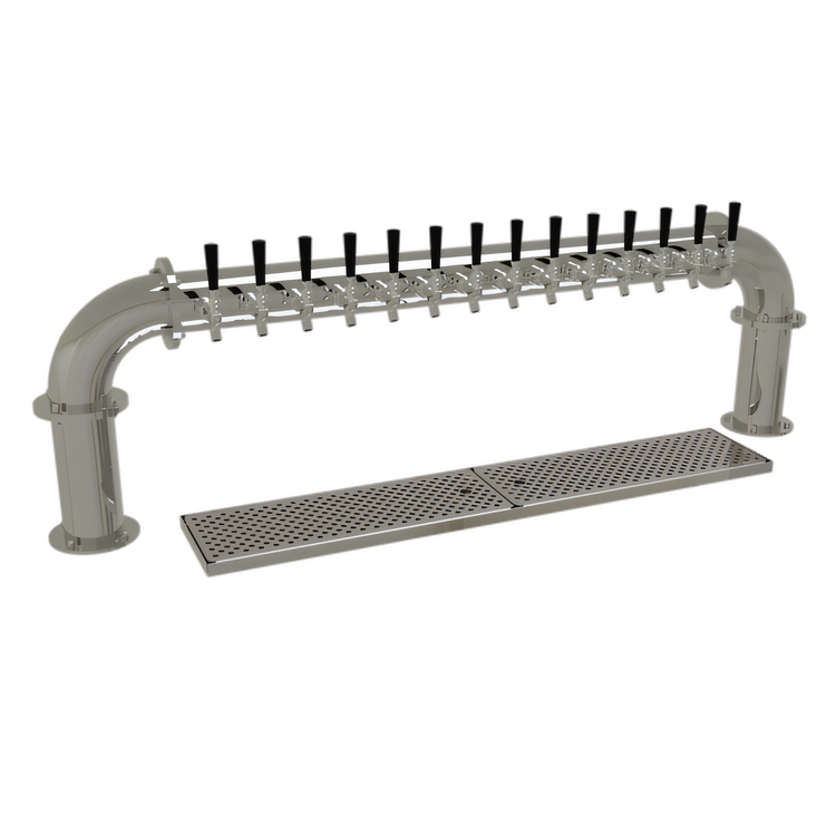 Product image #1 for Glastender Pipe Pass-Thru Countertop Air-Cooled Draft Dispensing Tower with 14 Stainless Steel Faucets