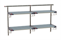 Metro SmartWall Life Double-Wide Two-Tier Wall-Mounted Shelving Starter Kit with 4 MetroMax 4 Polymer Shelves