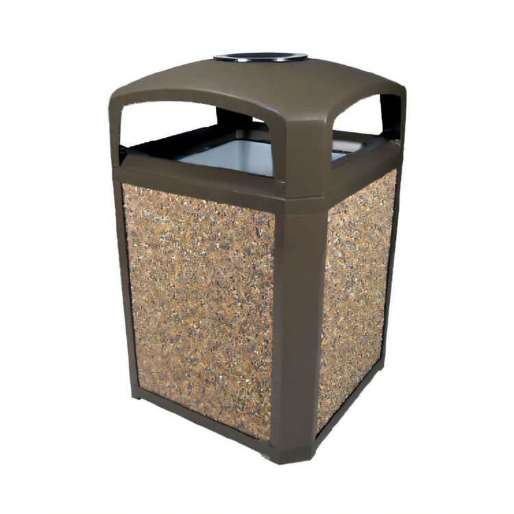 Product image #1 for Landmark Series Classic 35 Gallon Square Ash/Trash Receptacle with Dome Top and Ashtray