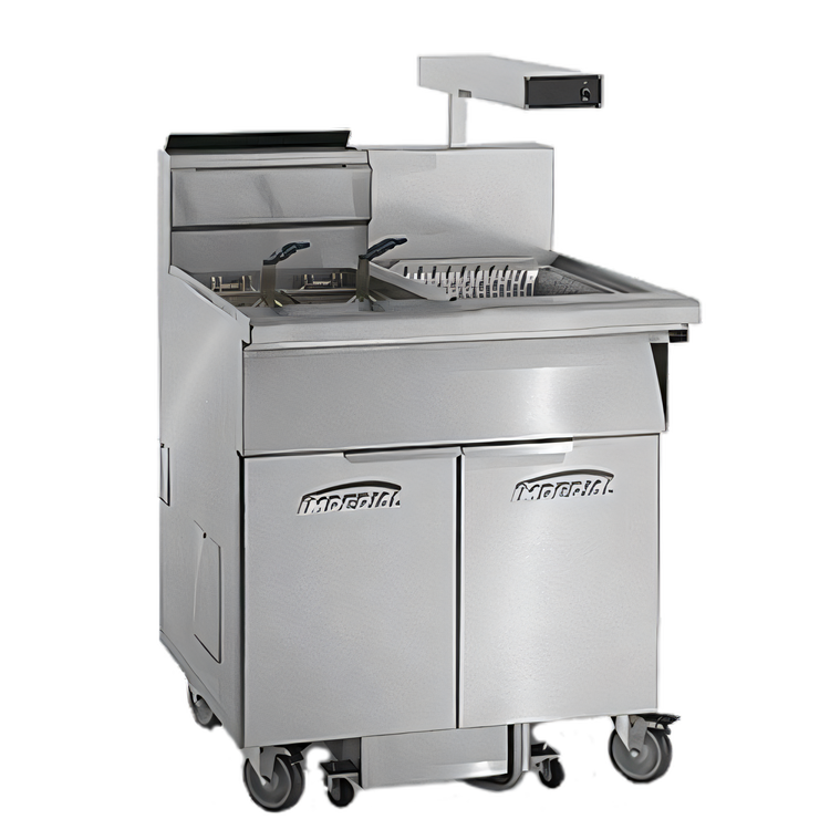 Product image #1 for Imperial 5-Battery Gas Open Pot Fryer/Filter System, Floor Model, 75 lb Each, Electronic Thermostat