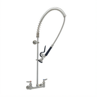 EverSteel 8-Inch Adjustable Centers Wall-Mount Pre-Rinse Unit with 44-Inch Hose and 1.15 GPM Spray Valve