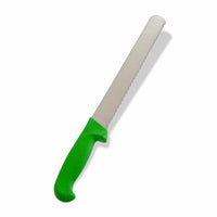 Crestware 10-Inch Serrated Slicer Knife with Green Polypropylene Handle