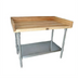 Thumbnail image #1 for BK Resources 96-Inch Bakers Table with Hard Maple Top and Stainless Steel Undershelf