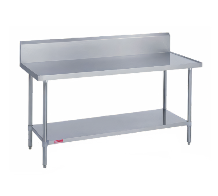 Product image #1 for Duke 144-Inch x 36-Inch Stainless Steel Work Table with 10-Inch Marine Edge Riser and Galvanized Undershelf