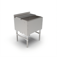 John Boos 24-Inch Underbar Ice Bin/Cocktail Unit with 7-Circuit Cold Plate and Sliding Lid