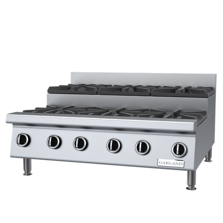 Product image #1 for Garland Starfire GTOG36-SU6 Heavy-Duty Gas Step-Up Hot Plate with 6 Burners, 36-Inch Countertop