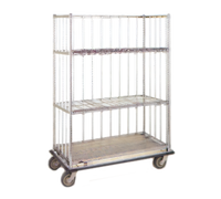 Metro Super Erecta Convertible Linen Truck Laundry Cart, 3-Sided Top Frame, 70-Inch H x 48 x 24-Inch, Chrome Open Wire Design