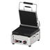 Thumbnail image #1 for Omcan Single Commercial Panini Press with Grooved Cast Iron Plates, 10 x 11 Inch Cooking Surface, 120V