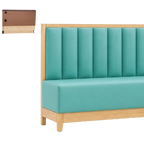 Thumbnail image #1 for ATSMFG ATS AT&S-ASWB-J42-6CH GR7 John Wall Booth, 42" high, 6-channel back, channel deep seat with wood bottom frame and legs, upholstered, heavy