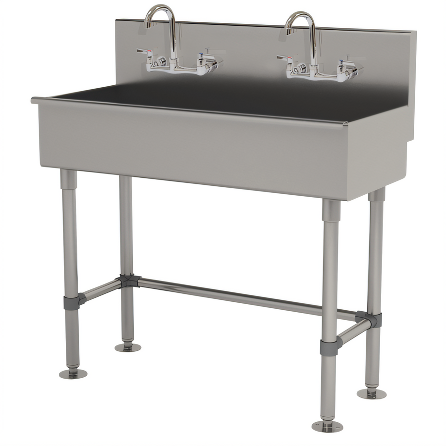 Product image #1 for Advance Tabco Multiwash Freestanding Multi-Station Hand Wash Sink with 2 Faucets, 40 Inch Wide