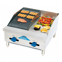 Comstock-Castle Countertop Gas Char-Broiler/Griddle Combination, 24 x 32 Inch Frame, 55,000 BTU