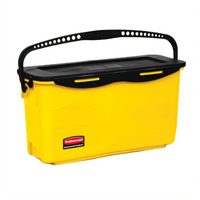 Rubbermaid Commercial Yellow Microfiber Disinfecting Bucket with Watertight Lid, 20-Pad Capacity