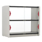 Thumbnail image #1 for Metro Metro2Go GG2CD-HS1842 2-Shelf Countertop Hot Food Display with Sliding Polycarbonate Doors, Pass-Thru Open Back, 120V