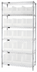 Thumbnail image #1 for Quantum Chrome-Plated Wire Shelving Bin Storage System with 6 Shelves and 15 Clear Containers