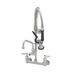 Thumbnail image #1 for EverSteel 8-Inch Adjustable-Center Wall Mount Pre-Rinse Unit with Add-On Faucet, 6-Inch Swing Nozzle, and 1.15 GPM Spray Valve