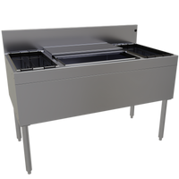 Glastender 48-Inch Underbar Combo Ice Bin/Cocktail Unit with 10-Circuit Cold Plate and Dual Bottle Wells