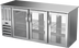 Thumbnail image #2 for Beverage-Air 72-Inch Three-Section Pass-Thru Open Food-Rated Back Bar Refrigerator with 6 Glass Doors