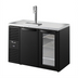 Thumbnail image #1 for True 48-Inch Two-Section Refrigerated Draft Bar Cooler with One Solid Door, One Glass Door, and Beer Column