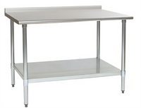 Eagle Group Budget Series 72 x 36 Inch 430 Stainless Steel Work Table with Rear Up-Turn and Adjustable Undershelf