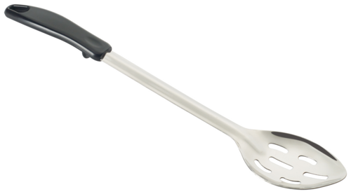 Product image #1 for 15-Inch Slotted Basting Spoon with Stop Hook, Stainless Steel, Black Polypropylene Handle