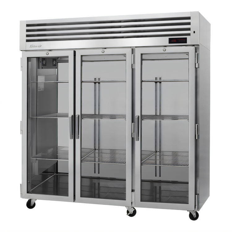 Product image #1 for Turbo Air PRO Series 3-Section Reach-In Heated Holding Cabinet with Glass Doors, 73.9 Cu. Ft.