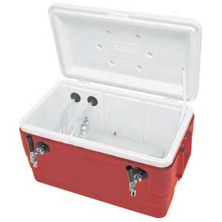 Product image #1 for 48 Quart Cold Plate Beer Cooler with 2 Faucets and Red Exterior