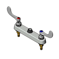 T&S Brass 8-Inch Deck-Mount Workboard Faucet, Less Nozzle, 4-Inch Wrist Handles