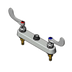 Thumbnail image #1 for T&S Brass 8-Inch Deck-Mount Workboard Faucet, Less Nozzle, 4-Inch Wrist Handles