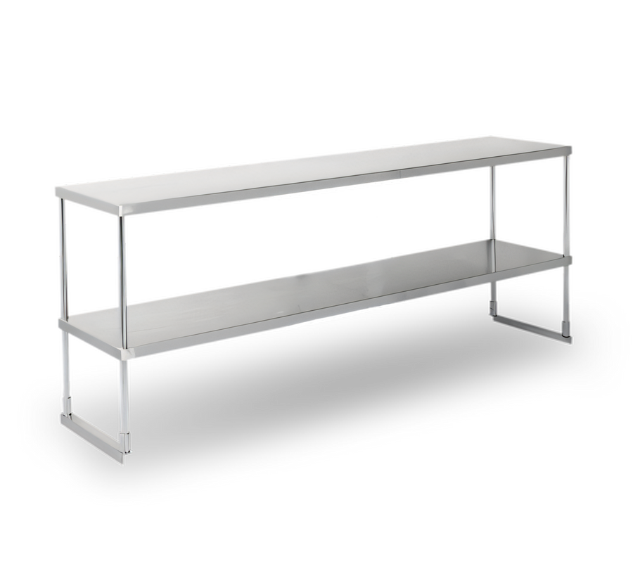 Product image #1 for 60-Inch Double-Tier Stainless Steel Over Shelf for Worktables