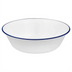 Thumbnail image #1 for Corelle Essentials 18 oz Rectangular Vitrelle Glass Bowl, White with Blue Rim