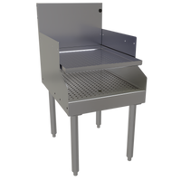 Glastender Free-Standing Recessed Drainboard, 18-Inch W x 24-Inch D, Stainless Steel, Single Speed Rail Alignment