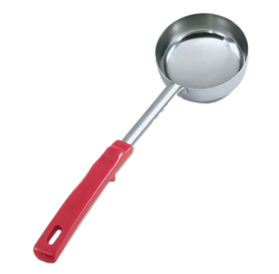 Product image #1 for Vollrath Spoodle® 8 oz Solid Stainless Steel Portion Control Serving Spoon with Orange Grip 'N Serv® Handle
