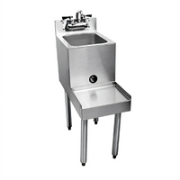 CHOICE Freestanding Stainless Steel Underbar Blender Station with Sink and Backsplash, 18-Inch Wide, Right-Hand Faucet