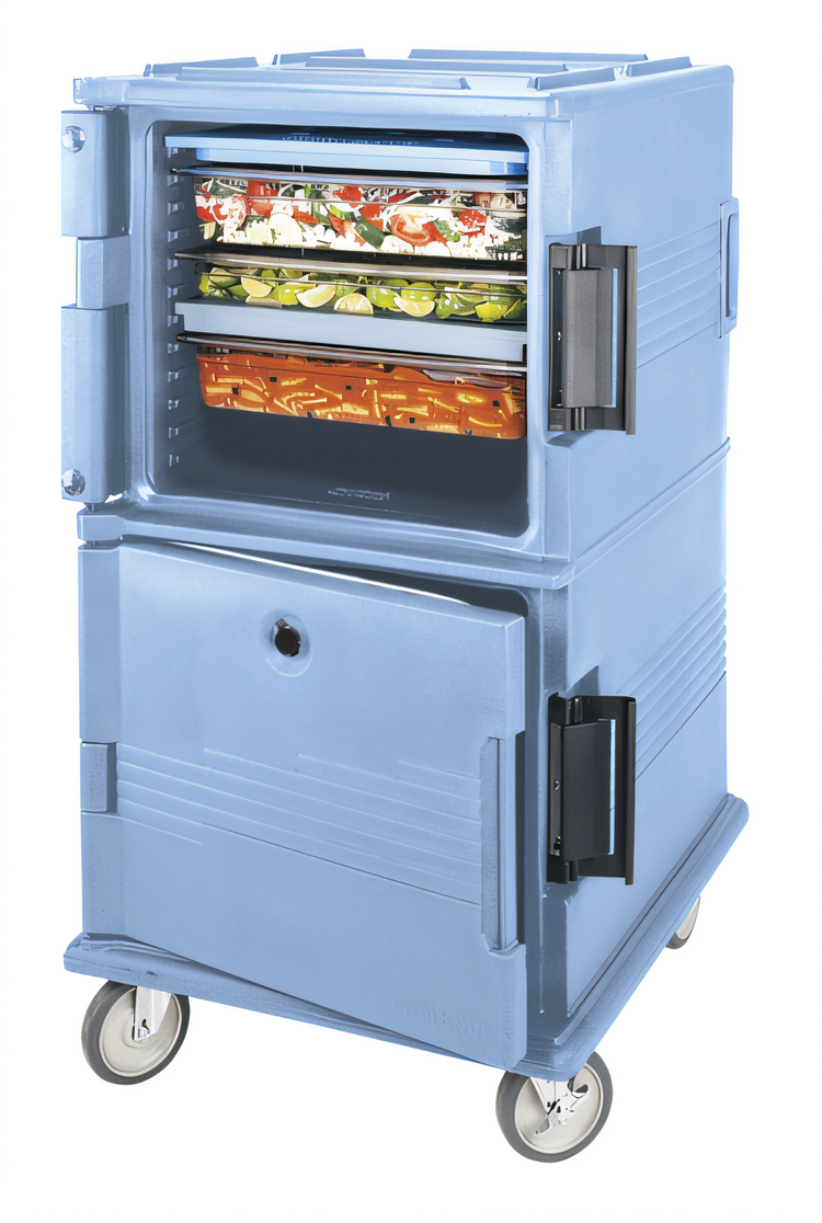 Product image #1 for Cambro Ultra Camcart Double-Compartment Front-Loading Insulated Food Pan Carrier, 120 Qt., Heavy-Duty 6-Inch Casters