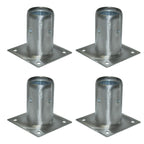 Thumbnail image #1 for BK Resources BK-SSLS-WP-4 Stainless Steel Sink Leg Socket with Plate, Fits 1-5/8" Tubing, Includes 2 Screws