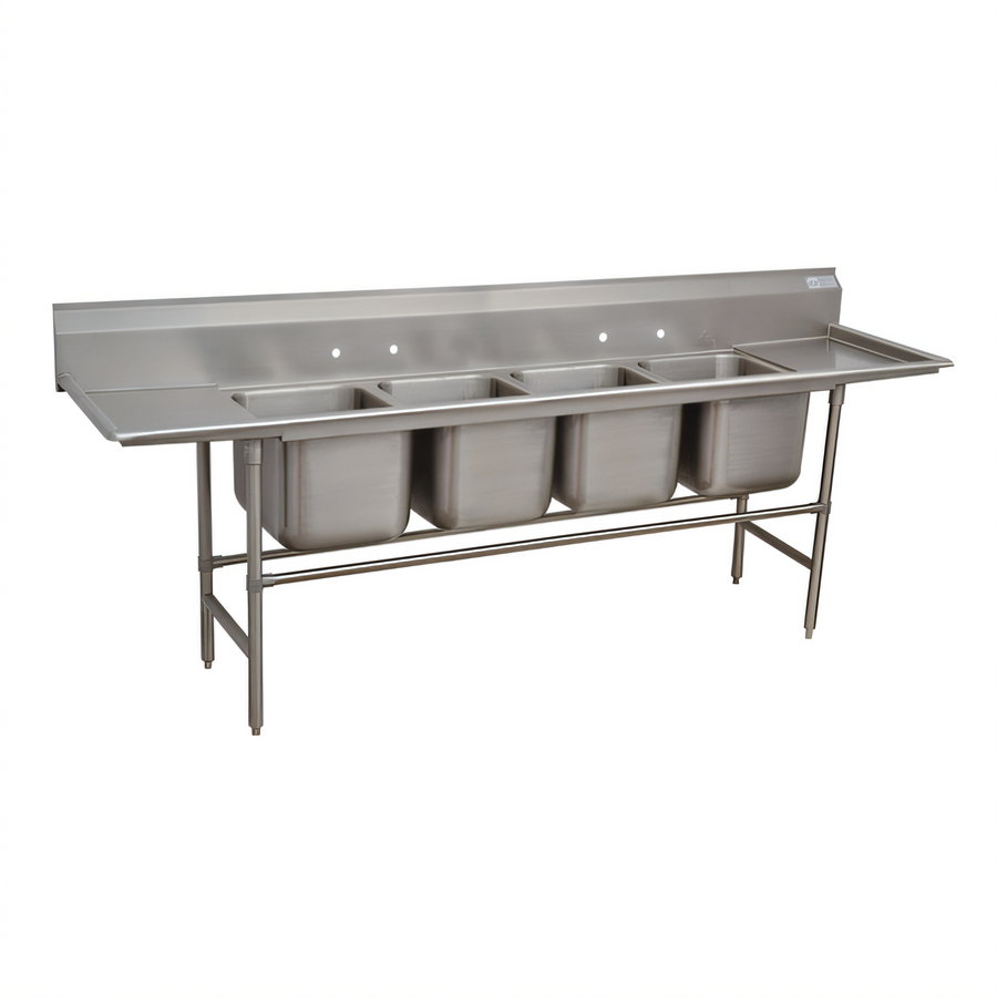 Product image #1 for Advance Tabco Regaline 4-Compartment Sink with Left & Right Drainboards