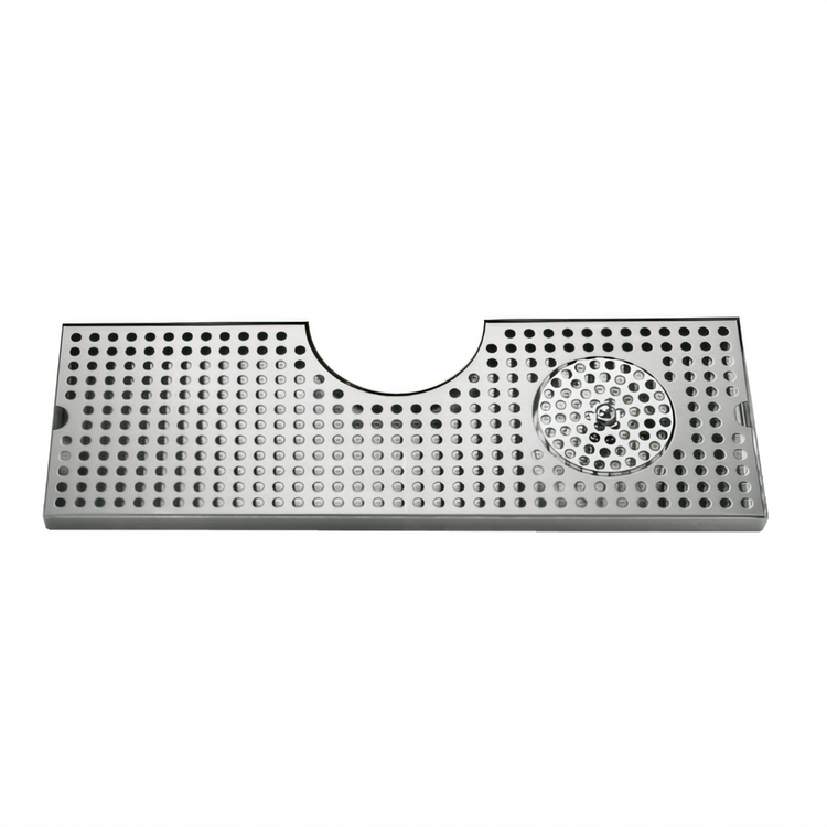 Product image #1 for Micro Matic Surface Mount Stainless Steel Drip Tray Trough with Integral Glass Rinser for Metropolis T Draft Towers, 34-Inch