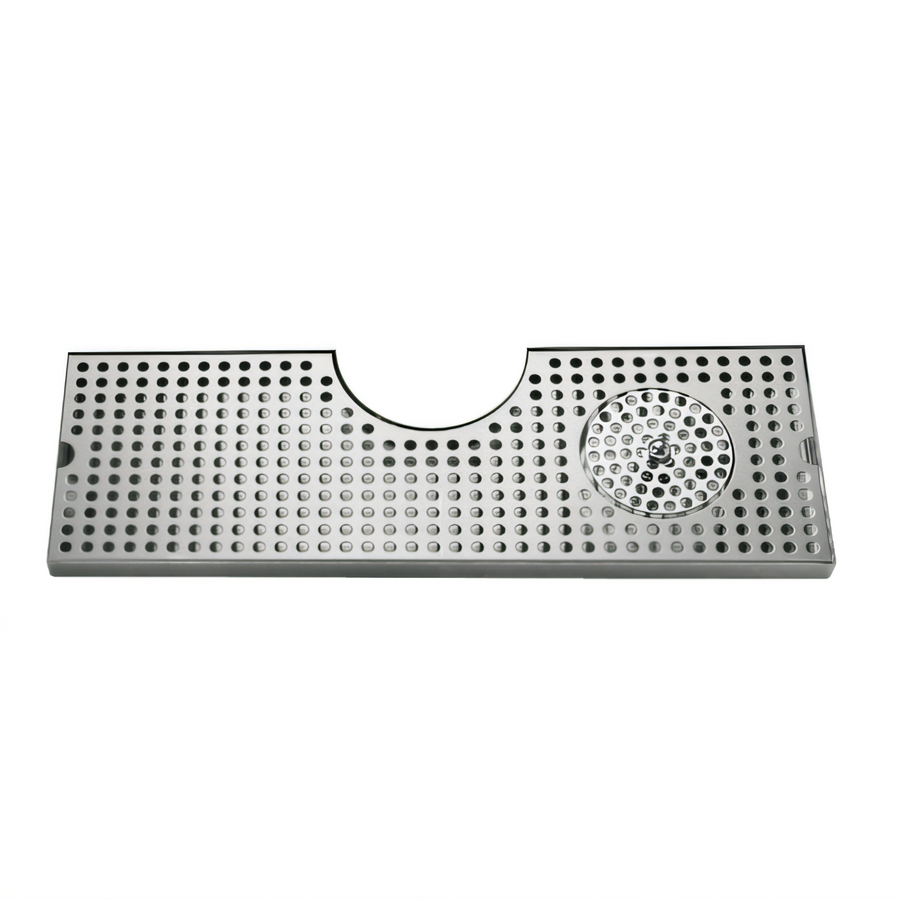 Product image #1 for Micro Matic Surface Mount Stainless Steel Drip Tray Trough with Integral Glass Rinser for Metropolis T Draft Towers, 34-Inch