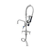 T&S Brass Mini Pre-Rinse Unit, Single-Hole Deck Mount Mixing Faucet with 6
