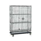 Thumbnail image #1 for Metro Super Erecta SEC56LC-2SE Mobile Wire Security Unit with 2 Shelves, 270° Locking Doors, Chrome Plated, 63-1/8 x 28-1/16 x 68-1/2 Inches