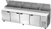 Thumbnail image #1 for Beverage-Air DP119HC Four-Door Deli/Pizza Prep Table, 119-Inch, 42.2 Cu. Ft., Side-Mounted Self-Contained Refrigeration