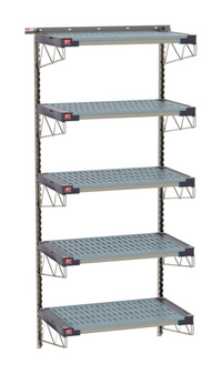 Metro SmartWall Life Tall Wall-Mounted Starter Shelving Kit with Five MetroMax 4 Polymer Shelves