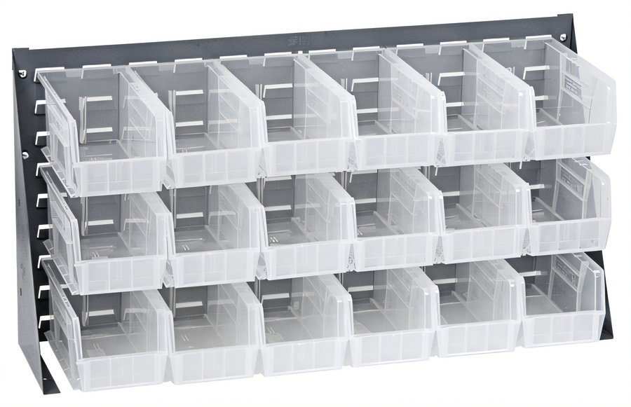 Product image #1 for Quantum 36-Inch Louvered Bench Rack with 18 Clear Bins