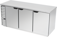 Beverage-Air 78-Inch Three-Section Food-Rated Back Bar Refrigerator with Solid Doors