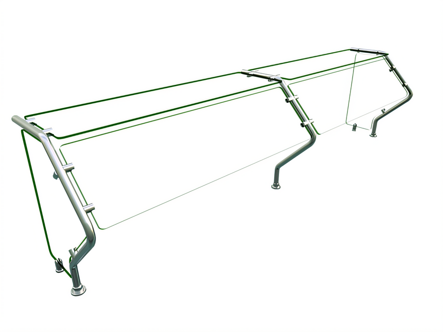 Product image #1 for Hatco Flav-R-Shield ES73-84 Self-Service 2-Bay Tempered Glass Food Shield, 84-Inch Wide