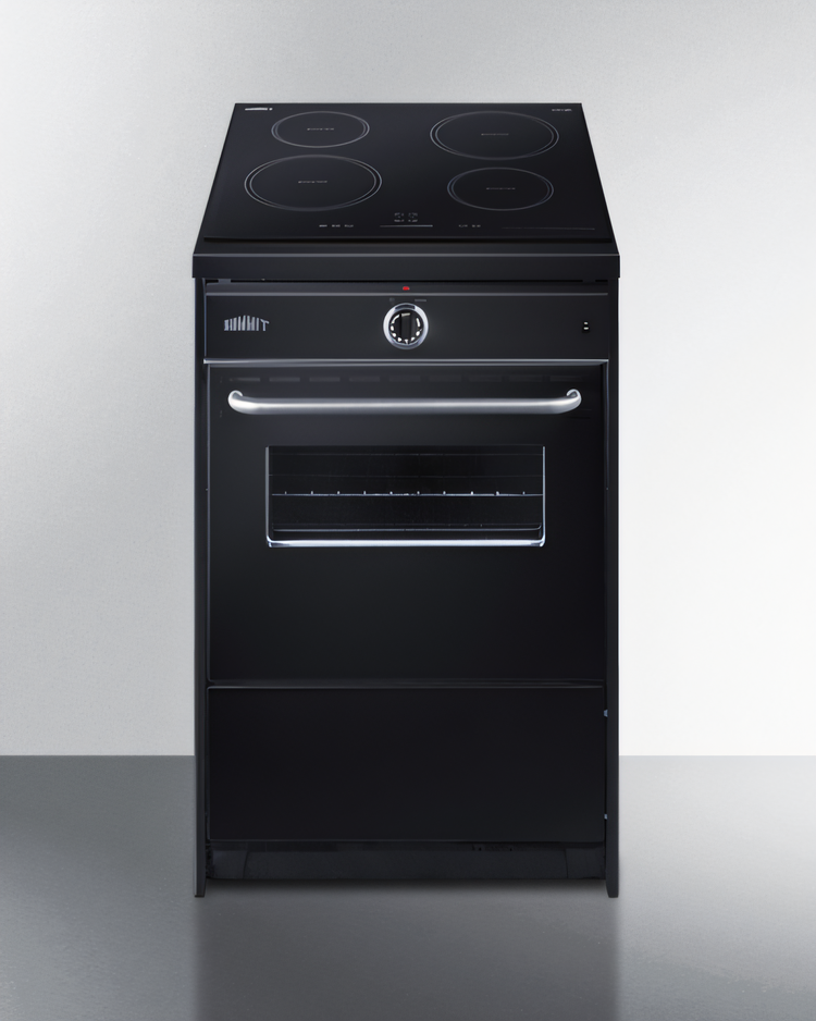 Product image #1 for Summit Commercial 24-Inch Freestanding Induction Smooth-Top Range with Standard Oven, 4-Burner Cooktop, 2.92 Cu. Ft., Jet Black