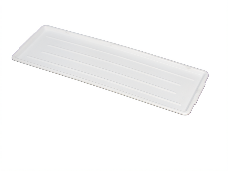 Product image #3 for Channel White Rectangular High-Impact Styrene Bakery Display Platter Tray, 10.5 x 30 Inch