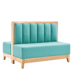 Thumbnail image #1 for ATSMFG ATS AT&S-AD-J36-6CH GR7 John Standard Booth, double, 48" long x 36" high, 6-channel back, channel deep seat with wood bottom frame and legs