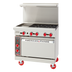 Thumbnail image #1 for American Range Green Flame 36-Inch Gas Range with 12-Inch Left Griddle, 4 Open Burners, and Storage Base